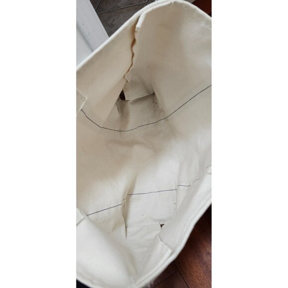 L.L.Bean Boat and Tote Canvas Bag Small White Brown Monogram CMA Made in USA - Picture 9 of 14
